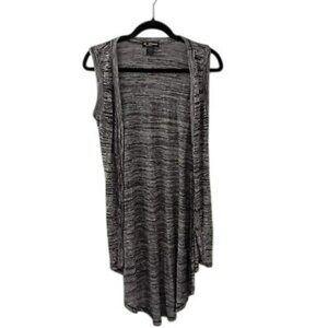 Delirious Los Angeles Cardigan Vest L Gray Sleeveless High-Low Buttoned
